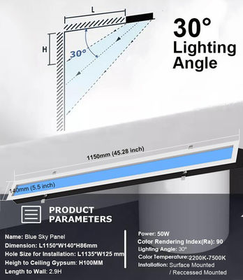 comprar Panel de luz de techo LED AC 100-240V que simula la luz natural y el azul cielo con una potencia de salida de 40 vatios Fabricación en línea