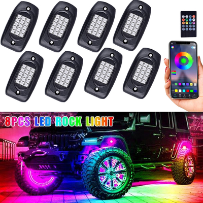 comprar luces de la roca de 6000K 12VDC Bluetooth, luces plásticas de la vaina del LED RGB Fabricación en línea