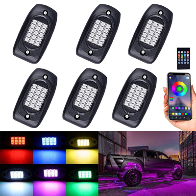 comprar 6 luces de la roca del RGB LED del camión de las vainas, equipo multicolor de la luz de la roca del RGB Fabricación en línea