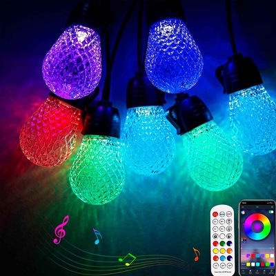 comprar Regulable 48ft RGB String Light Impermeable DC12V 15 Bombillas App Control Fabricación en línea