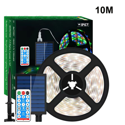 comprar Longitud 5M 10M LED Luz de tira solar 2835 Exterior Impermeable Blanco cálido Fabricación en línea