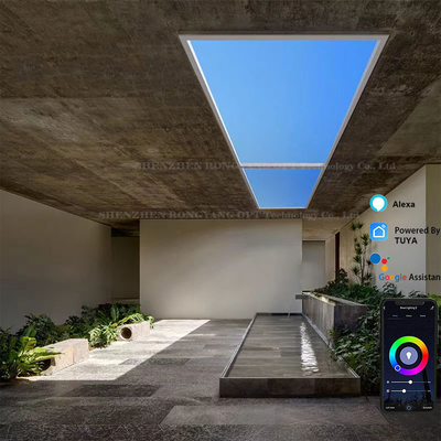 Techo Integrado Tragaluz LED Artificial Empotrable Alexa Tuya Control CCT 6500K
