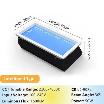 Panel de techo LED inteligente, 40W, CCT 2100-7800K, Regulable, APP y Control Remoto, Simulación de amanecer a atardecer