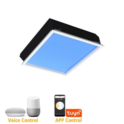 Cuadrado 600x600 LED Tragaluz Artificial 110V Tuya WIFI Control Voz