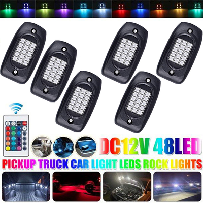 Impermeable LED RGB Rock Lights Kit APP Control Multi Función