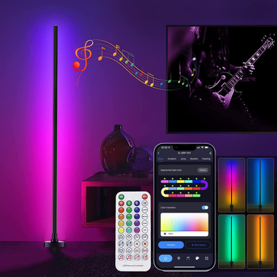 Control remoto LED RGB Lámpara de pie de esquina Cambio de color AC85V-265V
