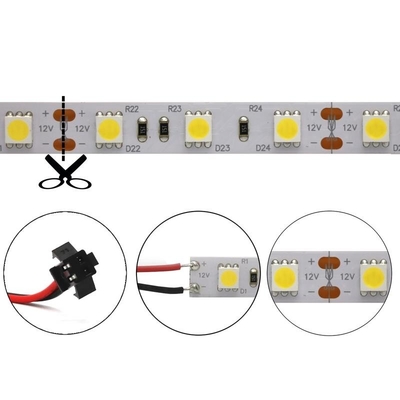 Tira de LED SMD 5050 RGB cortable multicolor 60LED/M Longitud 100 mm