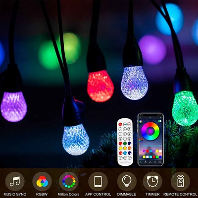 Luz de cadena RGB infrarroja de Navidad DC 5V 48ft Control remoto para fiesta