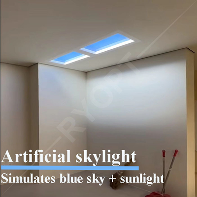 El falso panel Tuya Alexa Control del cielo azul de la nube de los tragaluces LED de la falsificación artificial de la luz del día