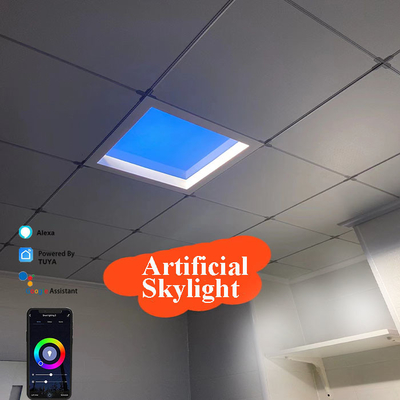110V-240VAC Rango de potencia de entrada Panel de claraboya LED con control Tuya WiFi BT y altura de reserva de techo 350mm